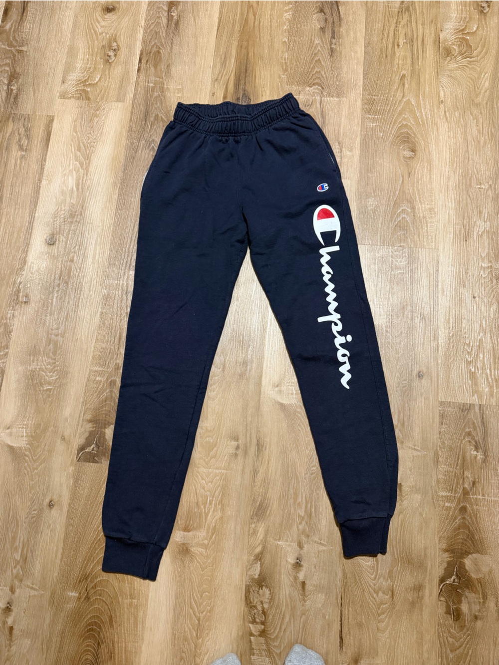 Champion Navy Joggers with White Script Logo